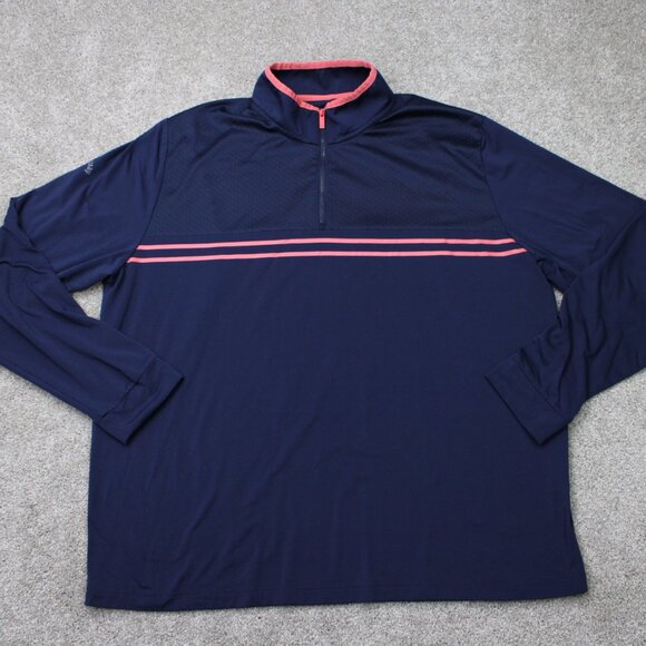 Callaway Sweatshirt Mens XL Blue/Pink Weather Series 1/4 Zip Golf L/S Pullover - Picture 1 of 14